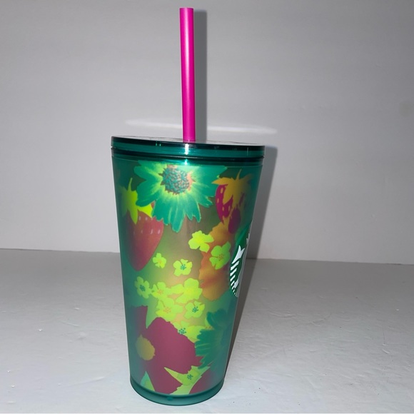 NWT Starbucks Cold Cup Floral Strawberry - Picture 4 of 5